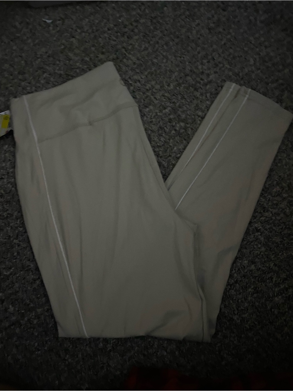 Pro Player Beige adult Leggings with White Piping